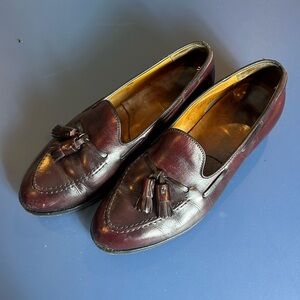 Vibrant Dark Brown Leather Tassel Loafers